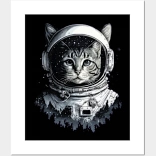 astronaut cat Posters and Art